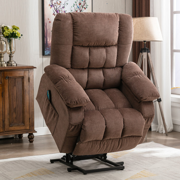 Latitude Run® Reider Velvet Power Lift Recliner Chair with Massage and